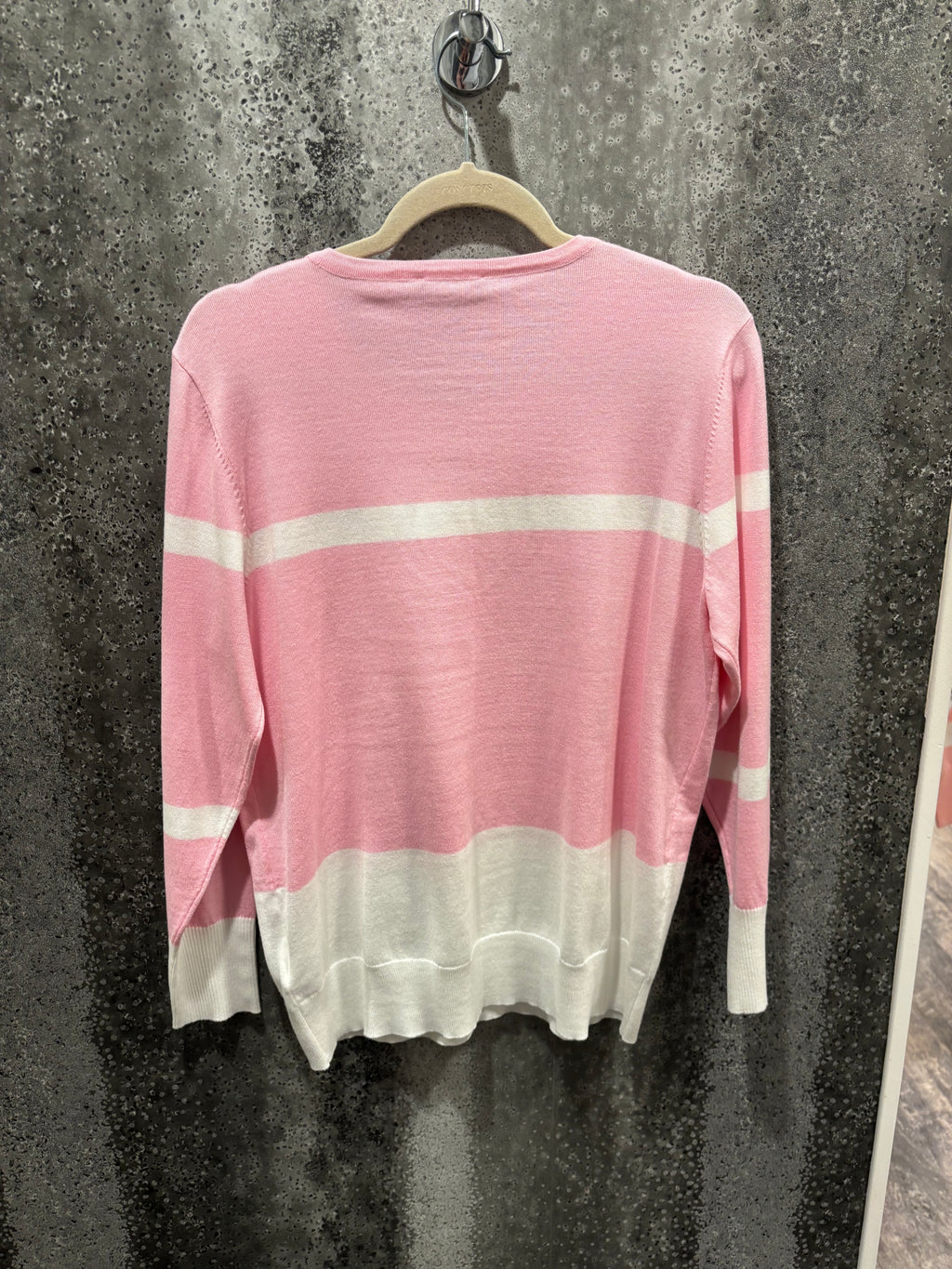 Sunday baby pink and white detail jumper